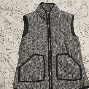 Black and White Herringbone Women's Vest